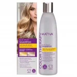 KATIVA Color Therapy Blue Violet Shampoo Anti-Yellow Effect Szampon do włosów farbowanych niwelujący żółte tony 250ml