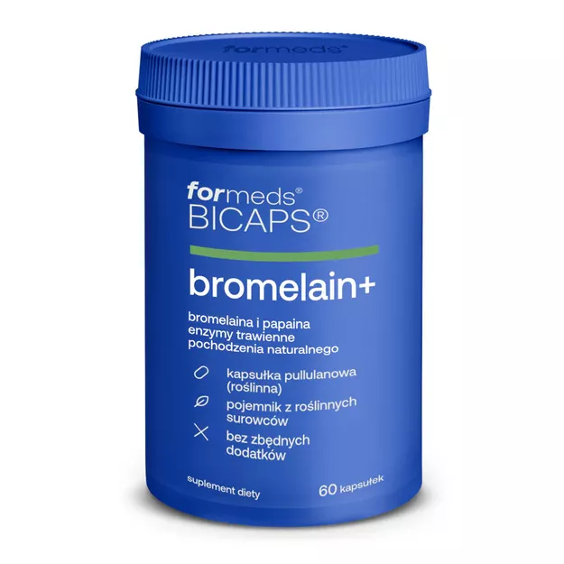 Suplement diety ForMeds Bicaps BROMELAIN+ Bromelaina 60 kapsułek