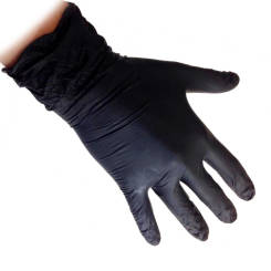 Rękawiczki nitrylowe  M czarne 100szt. rękawice