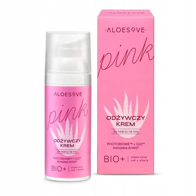 Sylveco Aloesove PINK Krem odżywczy do twarzy na noc, aloesowy 50g