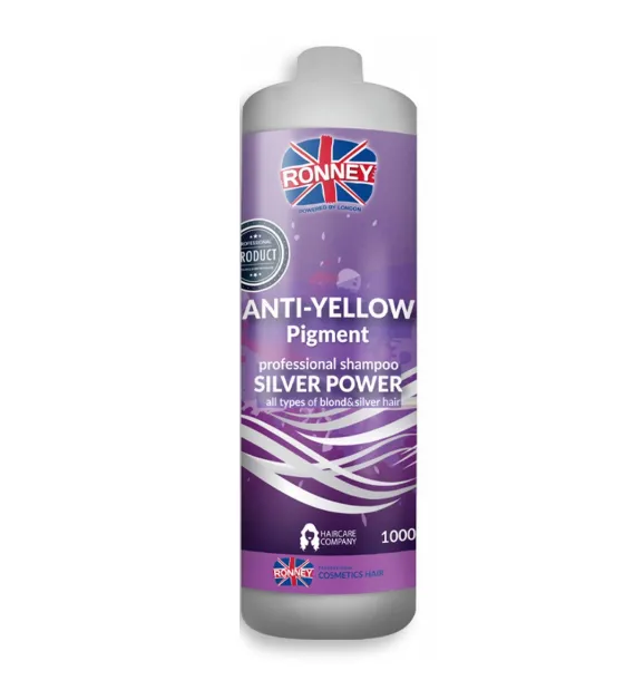 Ronney ANTI-YELLOW shampoo SILVER POWER Szampon do włosów eliminujący żółte tony 1L