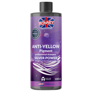 Ronney ANTI-YELLOW shampoo SILVER POWER Szampon do włosów eliminujący żółte tony 1L