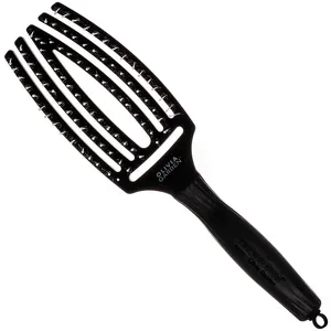 Olivia Garden FingerBrush Medium Black, Szczotka do rozczesywania włosów z włosiem dzika