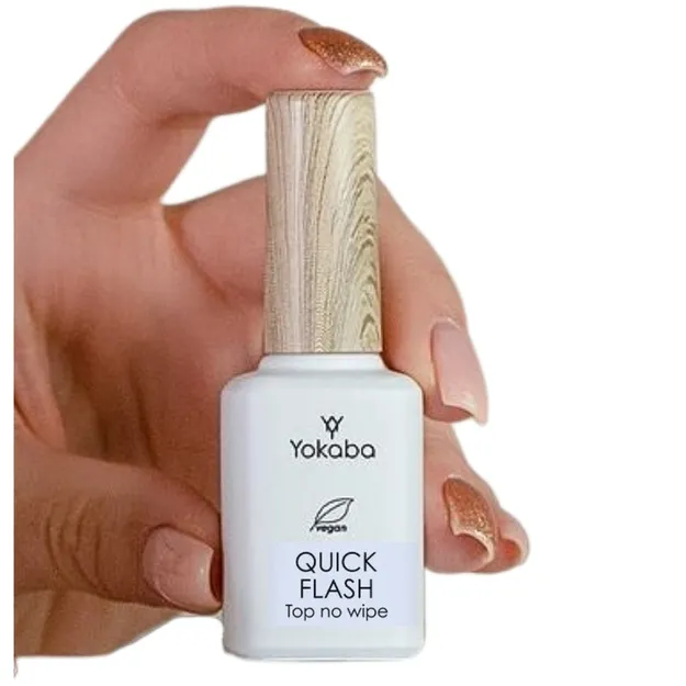 Yokaba QUICK FLASH TOP COAT NO WIPE UV/LED lakier hybrydowy 12ml