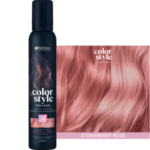 Pianka koloryzująca INDOLA Color Style Mousse Strawberry Rose różowo truskawkowa, tymczasowa koloryzacja 3w1 200ml