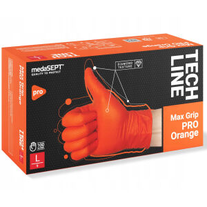 Rękawice nitrylowe MedaSEPT Pro Max Grip TECH GLOVES LINE XL, Mocne rękawiczki, 45 par