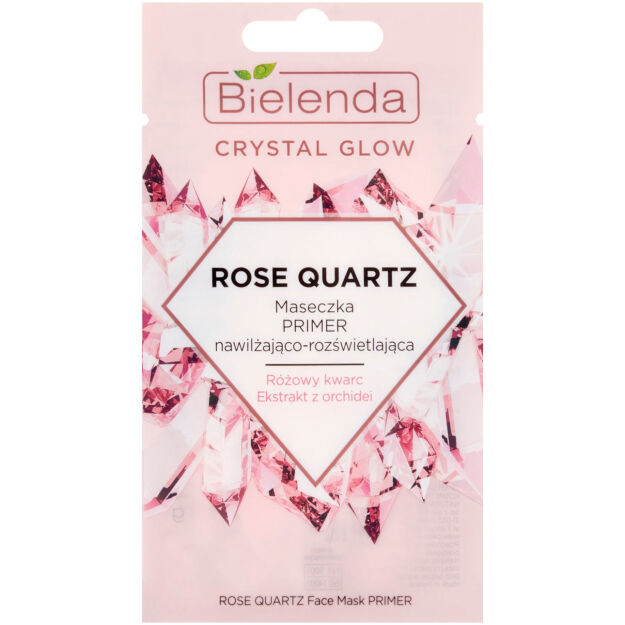 Bielenda Crystal Glow Rose Quartz maseczka primer nawilżająco-rozświetlająca 8g