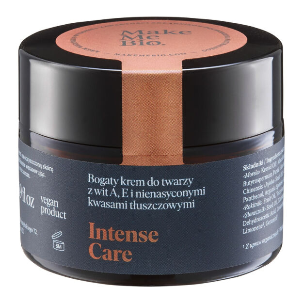 Make Me Bio, Intense, Care Bogaty krem do twarzy z witaminami A E, nienasyconymi kwasami tłuszczowymi 50ml