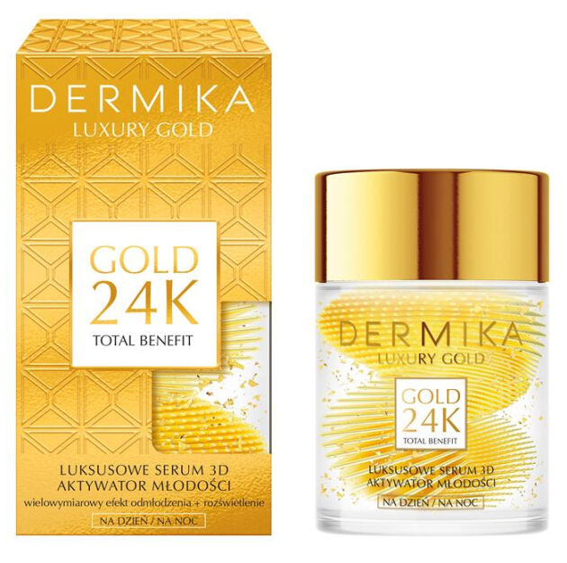 DERMIKA LUXURY GOLD 24k Serum do twarzy 3D Odmładzające, 60 ml