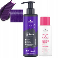 Schwarzkopf Professional Chroma ID purple Maska do włosów intensywnie koloryzująca fioletowa 300ml + Szampon