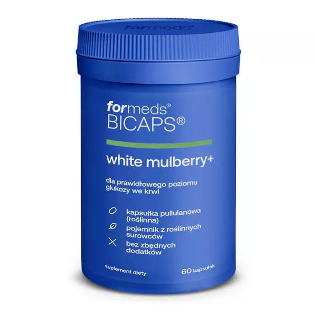 Suplement diety ForMeds Bicaps white mulberry+ Glukoza Morwa biała 60 kapsułek