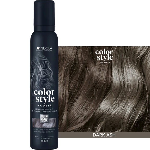 Pianka koloryzująca INDOLA Color Style Mousse Dark Ash, tymczasowa koloryzacja 3w1 200ml