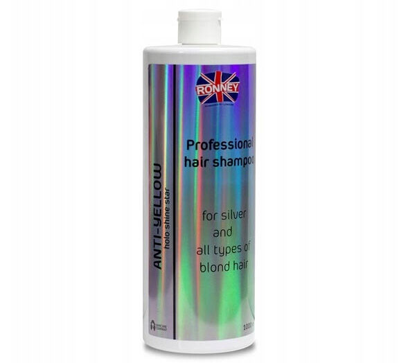 Ronney Holo Shine Star Anti-Yellow Szampon do pielęgnacji włosów blond, siwych, rozjaśnianych 1L