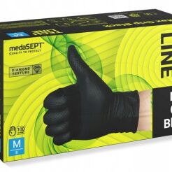 Rękawiczki MAX GRIP black rozmiar L medaSEPT, czarne, mocne, rękawice