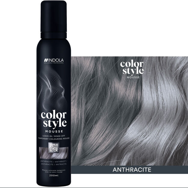 Pianka koloryzująca INDOLA Color Style Mousse Antracyt, tymczasowa koloryzacja 3w1 200ml