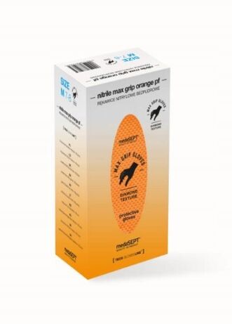Rękawice nitrylowe MedaSEPT Pro Max Grip TECH GLOVES LINE L, Mocne rękawiczki, 50 par