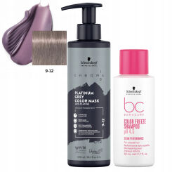 Schwarzkopf Professional Chroma ID Maska do włosów koloryzująca 9-12 Jasno szara 300ml + Szampon