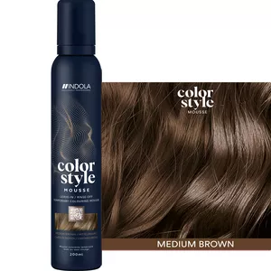 Pianka koloryzująca INDOLA Color Style Mousse Średni Brąz, tymczasowa koloryzacja 3w1 200ml