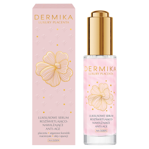 Dermika Luxury Placenta luksusowe serum rozświetlająco-nawilżające anti-age na dzień 30ml