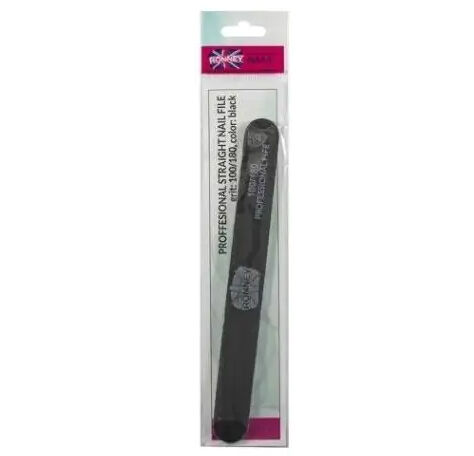 RONNEY Pilnik Prosty do paznokci dwustronny czarny NAILFILE STRAIGHT 100/180