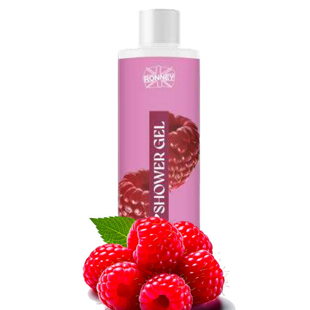 RONNEY Shower Gel RASPBERRY, Żel pod prysznic MALINA, malinowy 300 ml