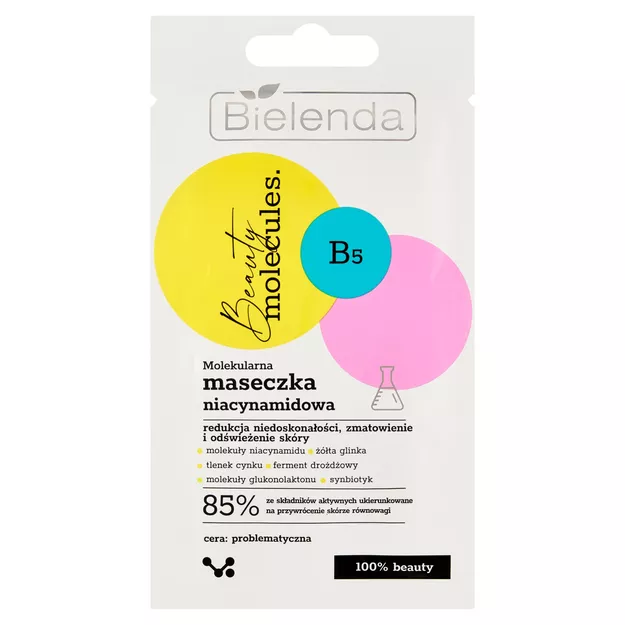 Bielenda Beauty Molecules Molekularna maseczka niacynamidowa do twarzy, cery problematycznej, 8g