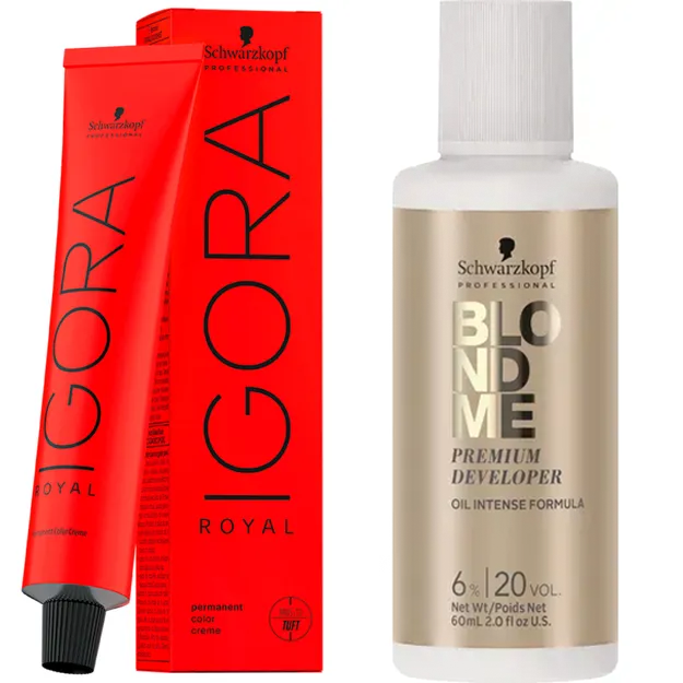 Schwarzkopf Igora Royal farba do włosów, oksydant 6%, zestaw