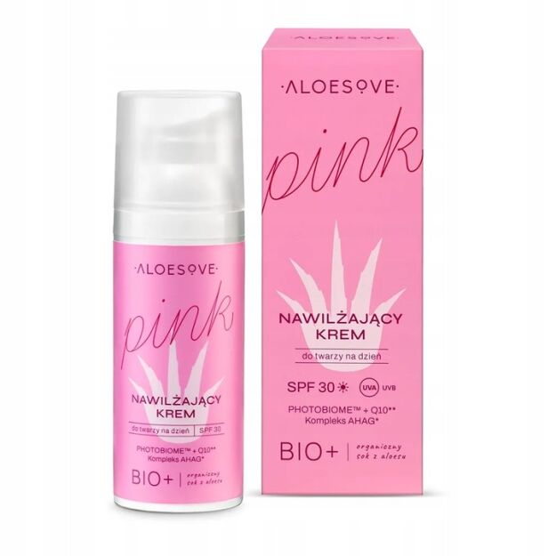 Sylveco Aloesove PINK Krem nawilżający do twarzy na dzień SPF 30, aloesowy 50g