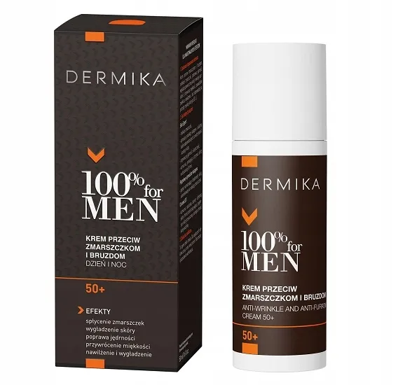 Dermika 100% for Men Cream 50+ krem przeciw zmarszczkom i bruzdom na dzień i na noc dla mężczyzn 50ml