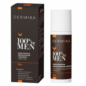 Dermika 100% for Men Cream 50+ krem przeciw zmarszczkom i bruzdom na dzień i na noc dla mężczyzn 50ml