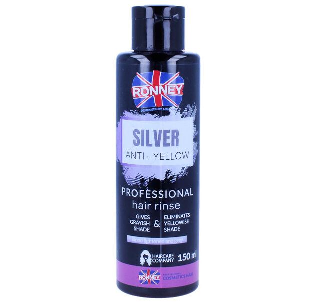 Ronney Silver Anti-Yellow Srebna płukanka do włosów blond, siwych 150ml