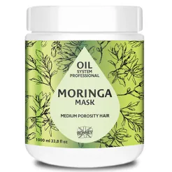 RONNEY Professional Oil System Maska z olejem MORINGA, Włosy średnioporowate, 1000 ml