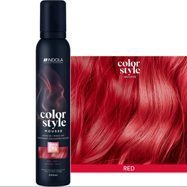 Pianka koloryzująca INDOLA Color Style Mousse Red Czerwona, tymczasowa koloryzacja 3w1 200ml