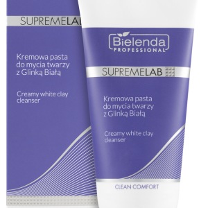 Bielenda Professional Supremelab Clean Comfort kremowa pasta do mycia twarzy z glinką białą 150ml