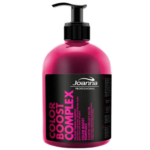 Joanna Color Boost Complex, Szampon tonujący, neutralizujący żółte odcienie,  różowy 500g