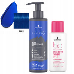 Schwarzkopf Professional Chroma ID Blue Maska do włosów intensywnie koloryzująca niebieska 300ml + Szampon