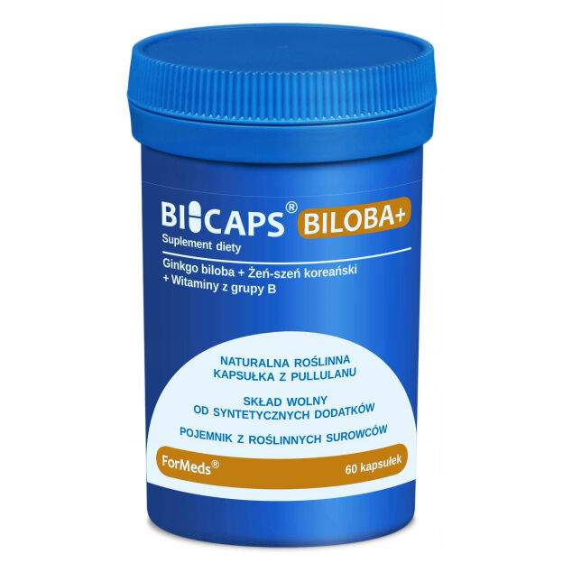 Suplement diety ForMeds Bicaps BILOBA+ 60 kapsułek