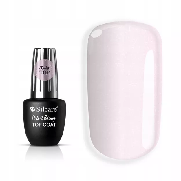 Silcare Hybrydowy Top Coat No Wipe Velvet Bling 9 ml Bez przemywania