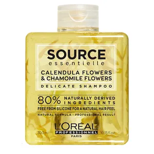 Loreal Source Delicate Shampoo naturalny szampon do delikatnej skóry głowy z Kwiatem Nagietka i Rumianku 300ml